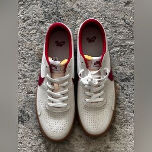 Nike SB White and Burgundy Sneakers